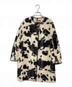 Max Mara Studioマックスマーラ ストゥディオ）の古着「カウ柄コート」｜ベージュ×ブラック
