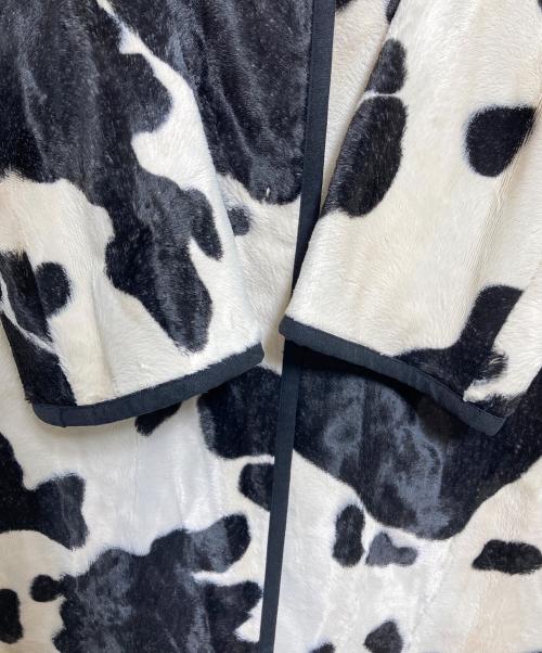 Max Mara Studio（マックスマーラ ストゥディオ）MAX MARA STUDIO (マックスマーラ ストゥディオ) カウ柄コート ベージュ×ブラック サイズ:38の古着・服飾アイテム