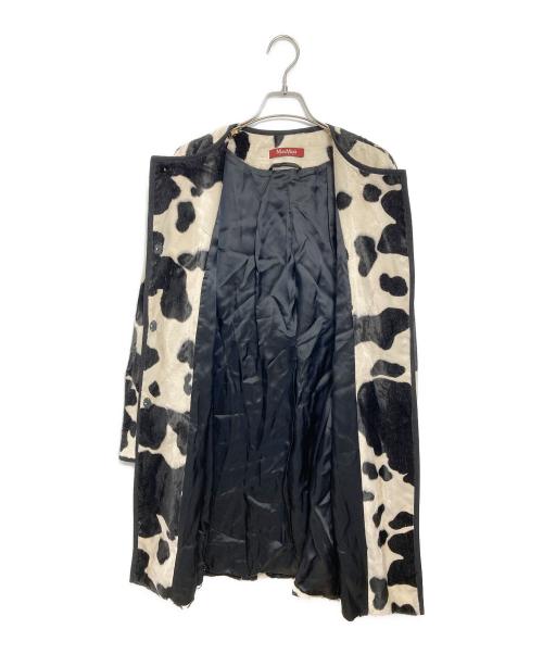 Max Mara Studio（マックスマーラ ストゥディオ）MAX MARA STUDIO (マックスマーラ ストゥディオ) カウ柄コート ベージュ×ブラック サイズ:38の古着・服飾アイテム