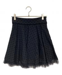 RED VALENTINO（レッドヴァレンティノ）の古着「ドットミニスカート」｜ブラック
