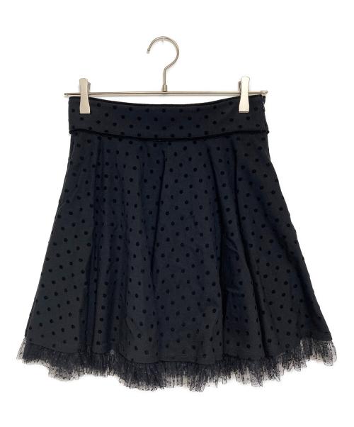 RED VALENTINO（レッドヴァレンティノ）RED VALENTINO (レッドヴァレンティノ) ドットミニスカート ブラック サイズ:Mの古着・服飾アイテム