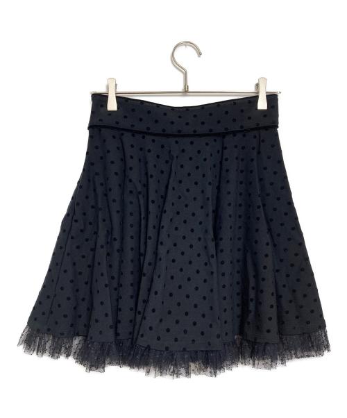 RED VALENTINO（レッドヴァレンティノ）RED VALENTINO (レッドヴァレンティノ) ドットミニスカート ブラック サイズ:Mの古着・服飾アイテム