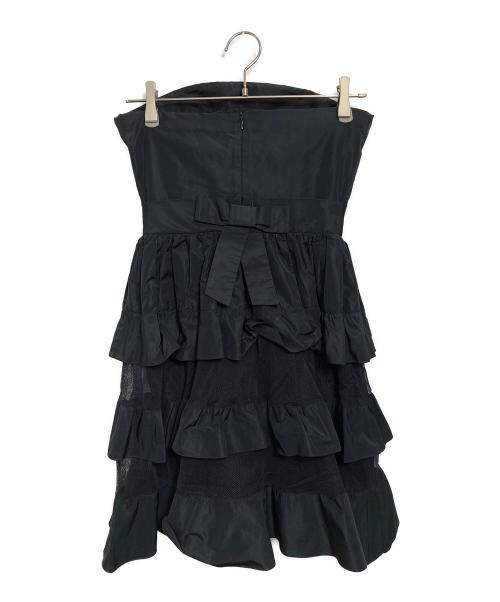 RED VALENTINO（レッドヴァレンティノ）RED VALENTINO (レッドヴァレンティノ) フリルミニドレス ブラック サイズ:40の古着・服飾アイテム