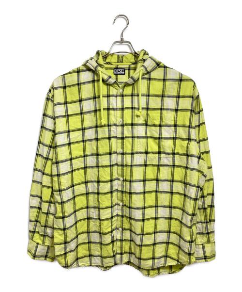 DIESEL（ディーゼル）DIESEL (ディーゼル) シャツパーカ S-Dewny-Hood イエロー サイズ:50の古着・服飾アイテム