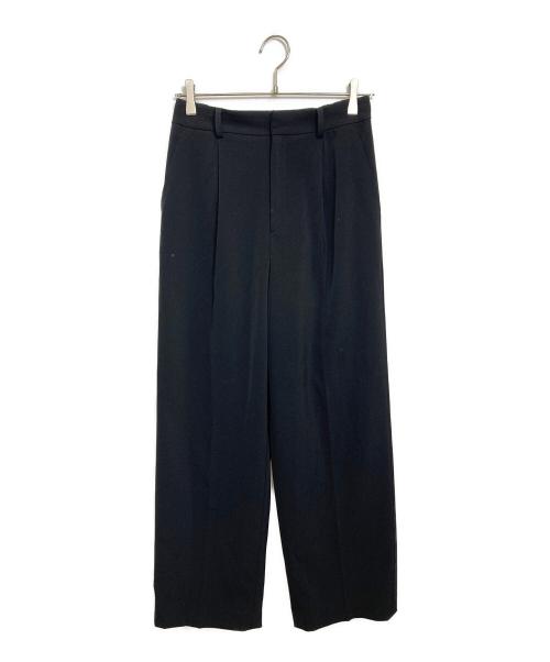 NOLLEY'S sophi（ノーリーズソフィー）NOLLEY'S sophi (ノーリーズソフィー) ウォッシャブル強撚ツイルワイドパンツ ブラック サイズ:38の古着・服飾アイテム