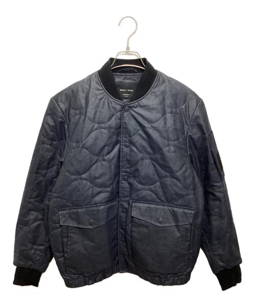 REPLAY（リプレイ）REPLAY (リプレイ) Sartoriale コーティングデニム キルティングジャケット ネイビー サイズ:Mの古着・服飾アイテム