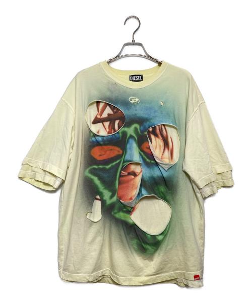 DIESEL（ディーゼル）DIESEL (ディーゼル) レイヤードTシャツ T-WASY イエロー サイズ:Sの古着・服飾アイテム