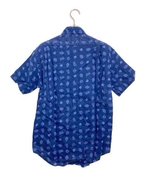 POLO RALPH LAUREN（ポロ・ラルフローレン）POLO RALPH LAUREN (ポロ・ラルフローレン) リネン総柄シャツ ネイビー サイズ:Sの古着・服飾アイテム