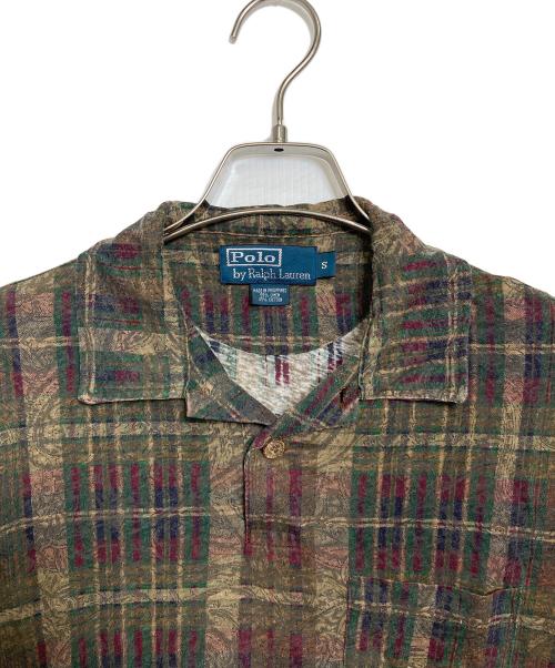 POLO RALPH LAUREN（ポロ・ラルフローレン）POLO RALPH LAUREN (ポロ・ラルフローレン) 総柄ポロシャツ ブラウン サイズ:Sの古着・服飾アイテム