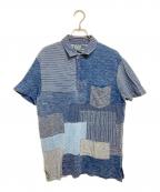 POLO RALPH LAURENポロ・ラルフローレン）の古着「パッチワークポロシャツ」｜ネイビー