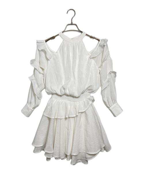 darich（ダーリッチ）Darich (ダーリッチ) ボリュームシフォンミニワンピース ホワイト サイズ:Freeの古着・服飾アイテム