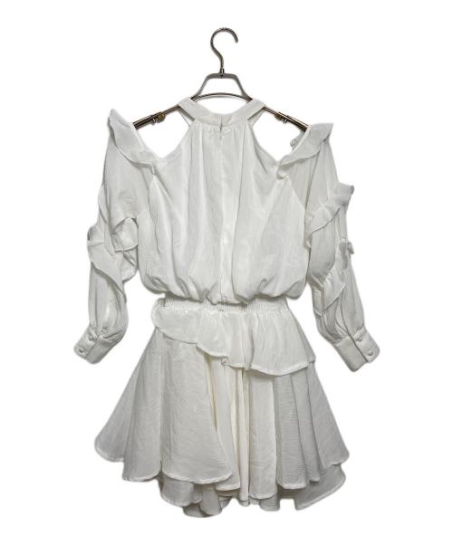 darich（ダーリッチ）Darich (ダーリッチ) ボリュームシフォンミニワンピース ホワイト サイズ:Freeの古着・服飾アイテム