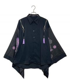 中古・古着通販】REZEN (リゼン) 紅葉×扇子ジップ付和袖シャツ