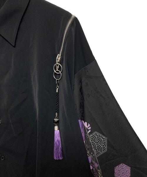 REZEN（リゼン）REZEN (リゼン) 藤×和傘ジップ付和袖シャツ ブラック サイズ:Mの古着・服飾アイテム