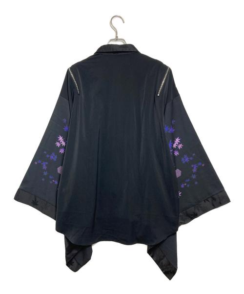 REZEN（リゼン）REZEN (リゼン) 紅葉×扇子ジップ付和袖シャツ ブラック サイズ:Mの古着・服飾アイテム
