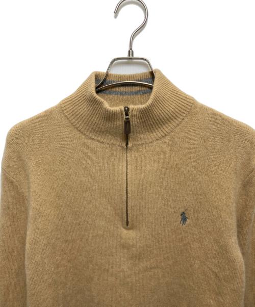 POLO RALPH LAUREN（ポロ・ラルフローレン）POLO RALPH LAUREN (ポロ・ラルフローレン) ハーフジップニット ベージュ サイズ:Sの古着・服飾アイテム