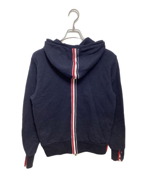 THOM BROWNE. NEW YORK（トムブラウン ニューヨーク）THOM BROWNE. NEW YORK (トムブラウン ニューヨーク) HOODIE ZIP-UP PULLOVER IN CLASSIC LOOPBACK WITH CB RWB STRIPE ネイビー サイズ:00の古着・服飾アイテム