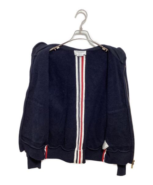 THOM BROWNE. NEW YORK（トムブラウン ニューヨーク）THOM BROWNE. NEW YORK (トムブラウン ニューヨーク) HOODIE ZIP-UP PULLOVER IN CLASSIC LOOPBACK WITH CB RWB STRIPE ネイビー サイズ:00の古着・服飾アイテム