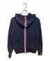 THOM BROWNE. NEW YORK (トムブラウン ニューヨーク) HOODIE ZIP-UP PULLOVER IN CLASSIC LOOPBACK WITH CB RWB STRIPE ネイビー サイズ:00：20000円