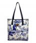 VERSACE（ヴェルサーチェ）の古着「キャンバストートバッグ コーラルシアターラ メデューサ 」｜ホワイト×ブルー