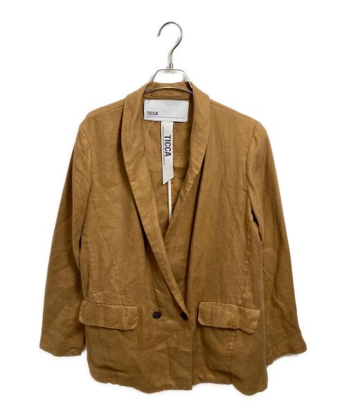ticca（ティッカ）ticca (ティッカ) リネンジャケット ブラウン サイズ:Sの古着・服飾アイテム