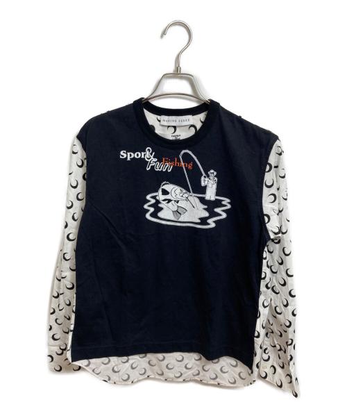 MARINE SERRE（マリーンセル）MARINE SERRE (マリーンセル) COMME des GARCONS (コムデギャルソン) カットソー ブラック サイズ:Lの古着・服飾アイテム