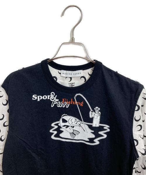MARINE SERRE（マリーンセル）MARINE SERRE (マリーンセル) COMME des GARCONS (コムデギャルソン) カットソー ブラック サイズ:Lの古着・服飾アイテム
