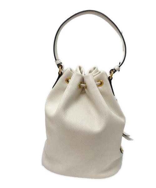 PRADA（プラダ）PRADA (プラダ) デュエット巾着ハンドバッグ BIANCOの古着・服飾アイテム