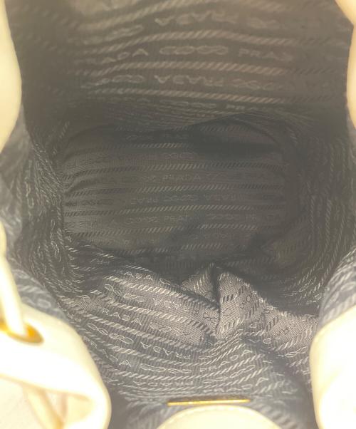 PRADA（プラダ）PRADA (プラダ) デュエット巾着ハンドバッグ BIANCOの古着・服飾アイテム