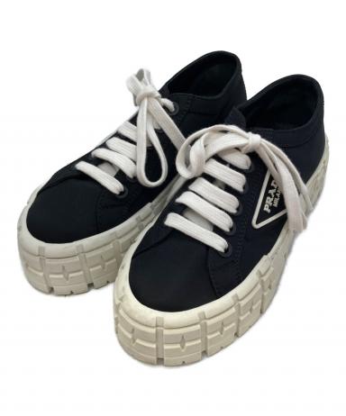 PRADA ギャバジン ホイールスニーカー 中古・古着通販】PRADA (プラダ) ダブルホイール トライアングルロゴ