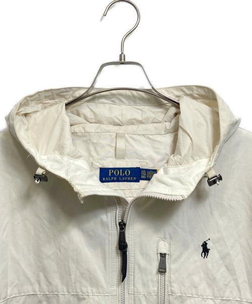 POLO RALPH LAUREN（ポロ・ラルフローレン）POLO RALPH LAUREN (ポロ・ラルフローレン) フーデッドナイロンジャケット アイボリー サイズ:XXLの古着・服飾アイテム