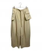 MAISON SPECIALメゾンスペシャル）の古着「Pocket Belt Double Cross Pants」｜イエロー