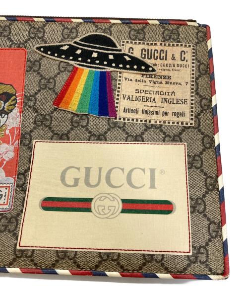 GUCCI（グッチ）GUCCI (グッチ) クーリエ クラッチバッグ GGスプリーム ブラウンの古着・服飾アイテム
