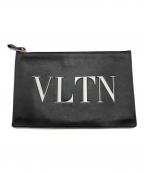 VALENTINOヴァレンティノ）の古着「ロゴプリントクラッチバッグ」｜ブラック