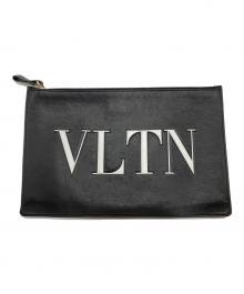 VALENTINO（ヴァレンティノ）の古着「ロゴプリントクラッチバッグ」｜ブラック