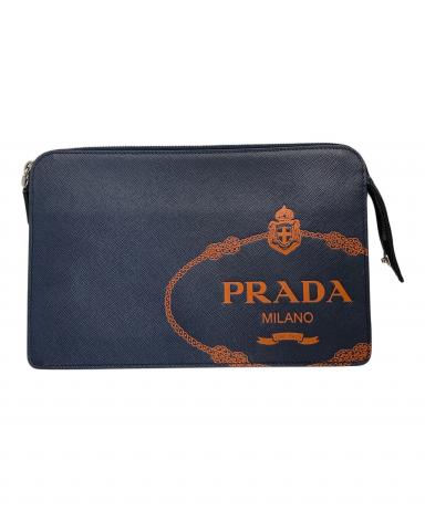 中古・古着通販】PRADA (プラダ) クラッチバッグ ネイビー｜ブランド