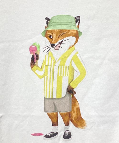 maison kitsune（メゾンキツネ）maison kitsune (メゾンキツネ) プリントTシャツ ホワイト サイズ:Lの古着・服飾アイテム