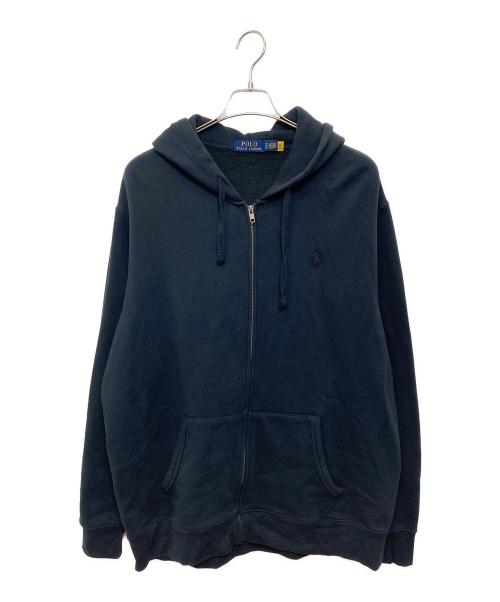 POLO RALPH LAUREN（ポロ・ラルフローレン）POLO RALPH LAUREN (ポロ・ラルフローレン) ポニー刺繍ジップパーカー ブラック サイズ:XLの古着・服飾アイテム