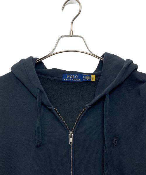 POLO RALPH LAUREN（ポロ・ラルフローレン）POLO RALPH LAUREN (ポロ・ラルフローレン) ポニー刺繍ジップパーカー ブラック サイズ:XLの古着・服飾アイテム