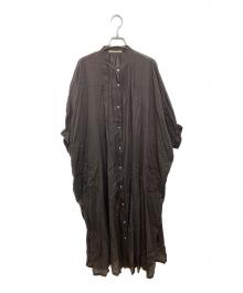 ne quittez pas（ヌキテパ）の古着「COTTON VOIL PLAIN SHIRTS DRESS」｜ブラウン
