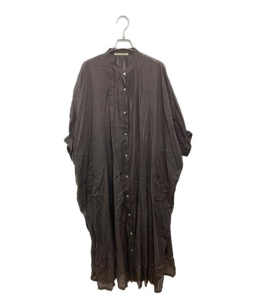 ne quittez pas（ヌキテパ）ne quittez pas (ヌキテパ) COTTON VOIL PLAIN SHIRTS DRESS ブラウン サイズ:表記なしの古着・服飾アイテム