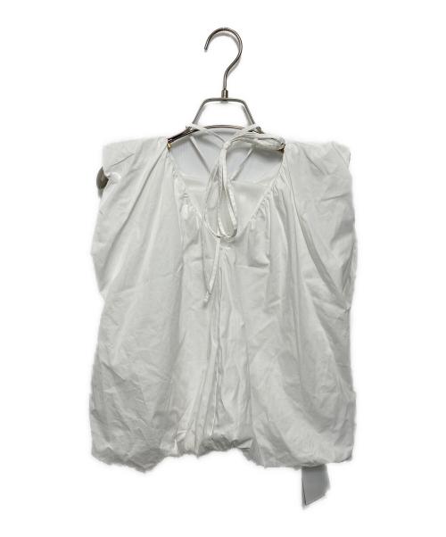 CLANE（クラネ）CLANE (クラネ) W FACE BALLOON GATHER RIBBON TOPS ホワイト サイズ:1 未使用品の古着・服飾アイテム