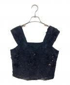 Diagram GRACE CONTINENTALダイアグラム グレースコンチネンタル）の古着「チュール刺繍トップ」｜ブラック