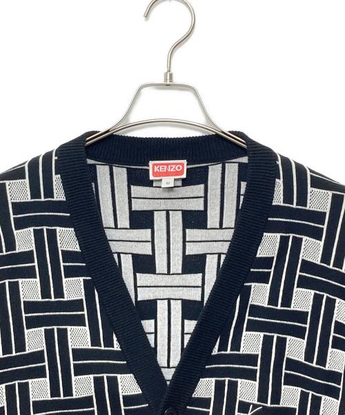 KENZO（ケンゾー）KENZO (ケンゾー) 総柄カーディガン グレー サイズ:Ｍの古着・服飾アイテム