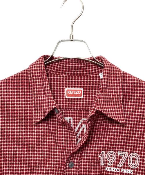 KENZO（ケンゾー）KENZO (ケンゾー) Archive 1970 Military Shirt レッド サイズ:40の古着・服飾アイテム