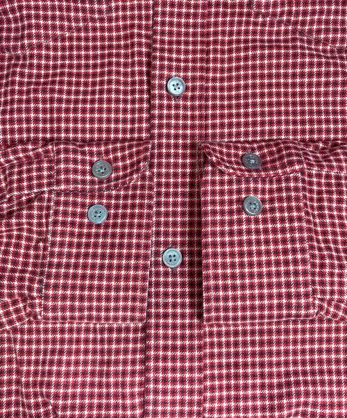 KENZO（ケンゾー）KENZO (ケンゾー) Archive 1970 Military Shirt レッド サイズ:40の古着・服飾アイテム