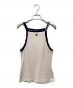 courregesクレージュ）の古着「COURREGES BUCKLECONTRAS T TANK TOP」｜ベージュ