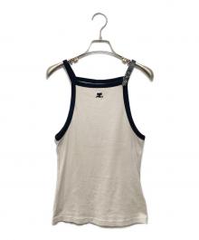courreges（クレージュ）の古着「COURREGES BUCKLECONTRAS T TANK TOP」｜ベージュ