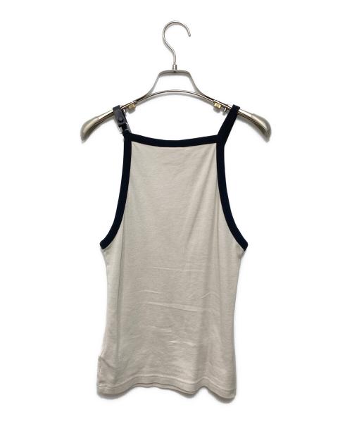 courreges（クレージュ）courreges (クレージュ) COURREGES BUCKLECONTRAS T TANK TOP ベージュ サイズ:Ｓの古着・服飾アイテム
