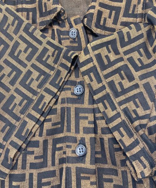 FENDI JEANS（フェンディ ジーンズ）FENDI JEANS (フェンディ ジーンズ) ズッカ柄半袖ワンピース ブラウン サイズ:38の古着・服飾アイテム